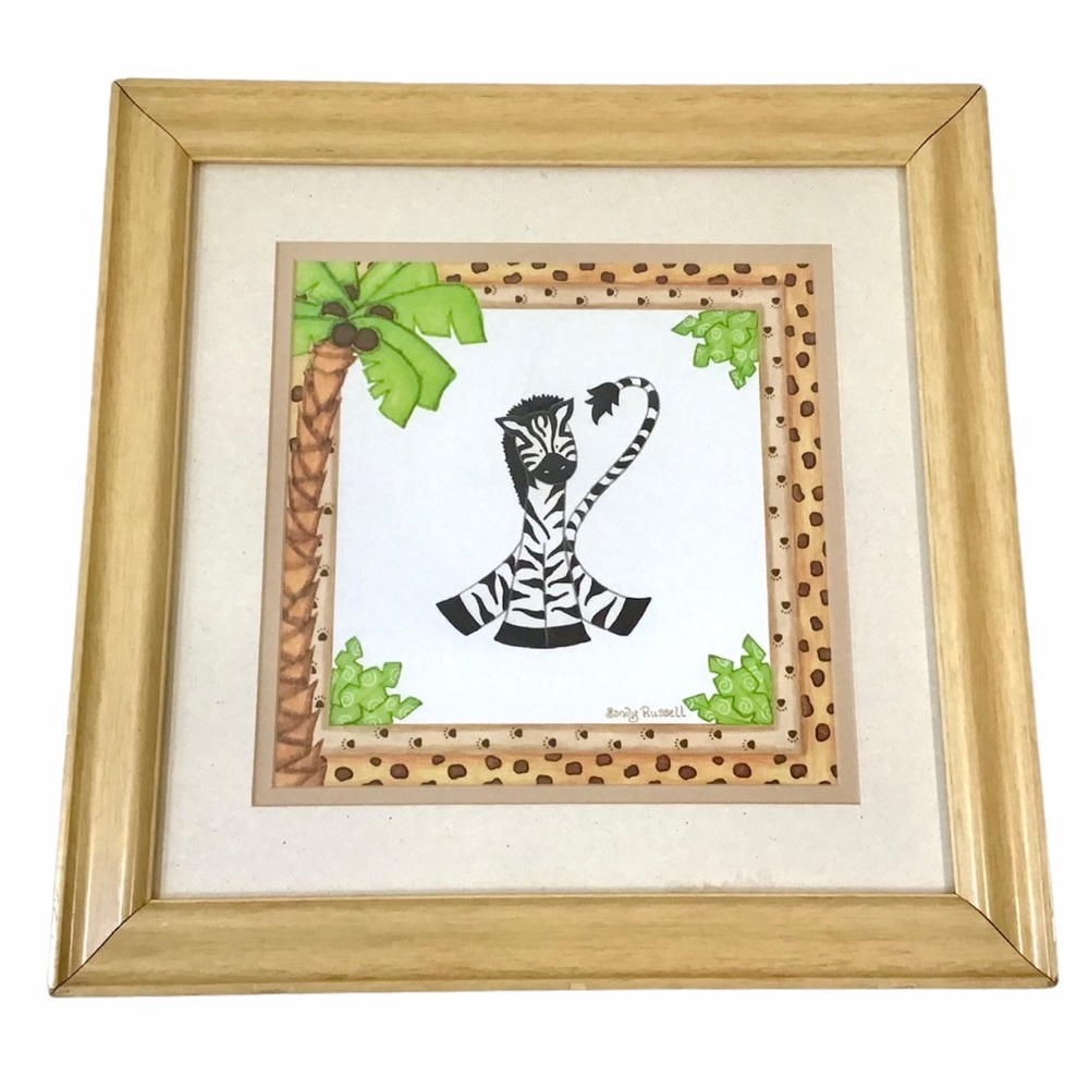 Picture Framed Art Print Zebra by Sandy Russell Childs Room Nursery Target Home